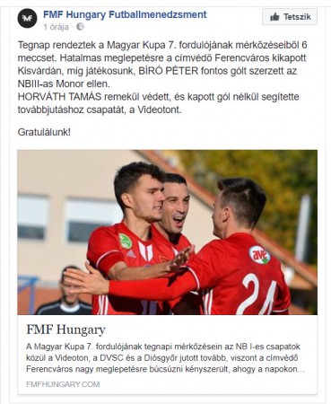 Magyar Kupa Monor - DVSC 2:3